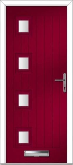 Red Seminole 4 Left Farmhouse Composite Door