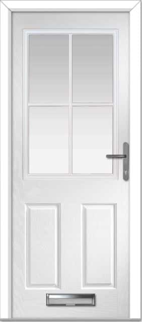 White Lyntham 4 Lite Grid Composite Door 1 White Lyntham 4 Lite Grid Composite Door
