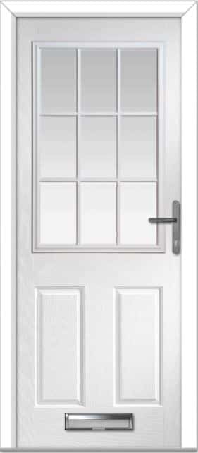 White Lyntham Grid Composite Door 1 White Lyntham Grid Composite Door