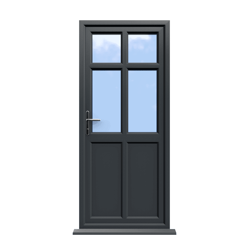 Bristol - Anthracite Grey On White Double Glazed uPVC Door Supply Only 1 Bristol - Anthracite Grey Double Glazed uPVC Door Supply Only