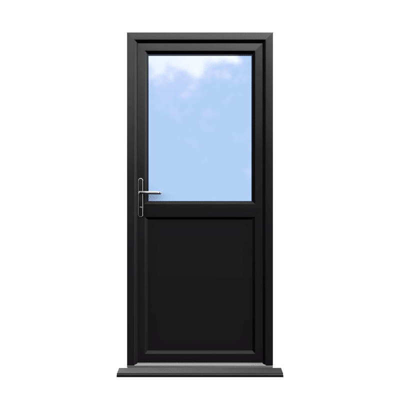 Oxford - Black On White Half Glazed uPVC Door Supply Only 1 Oxford - Black On White Half Glazed uPVC Door Supply Only