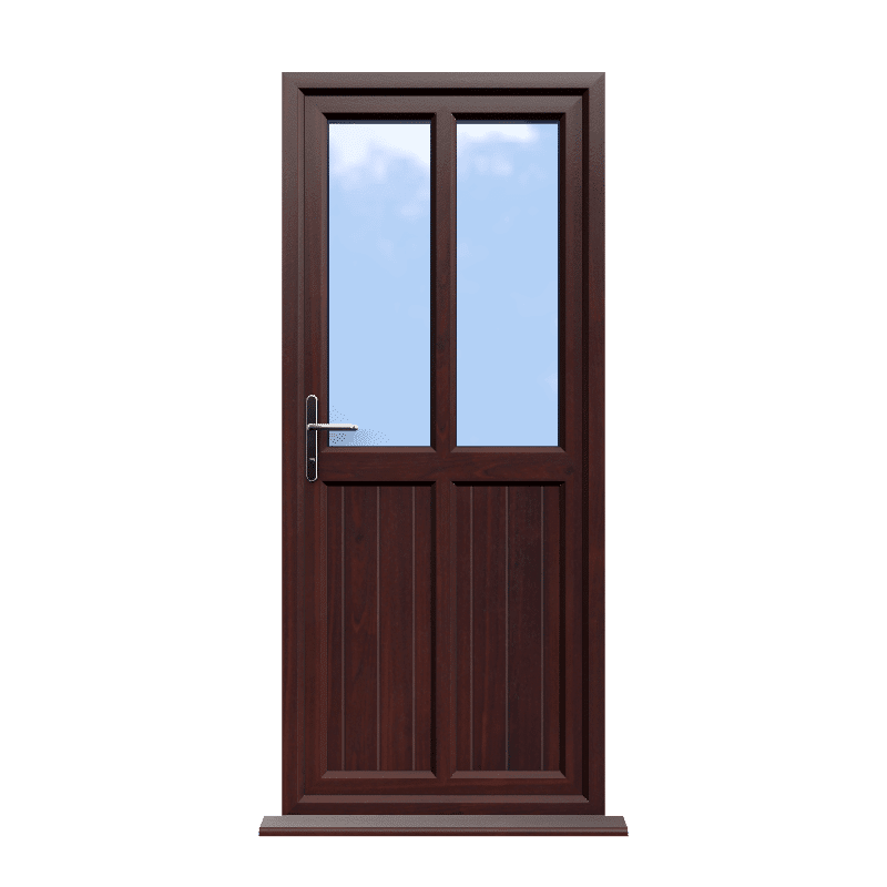 Edinburgh - Rosewood On White uPVC uPVC Door Shiplap Supply Only 1 Edinburgh - Rosewood On White uPVC uPVC Door Shiplap Supply Only