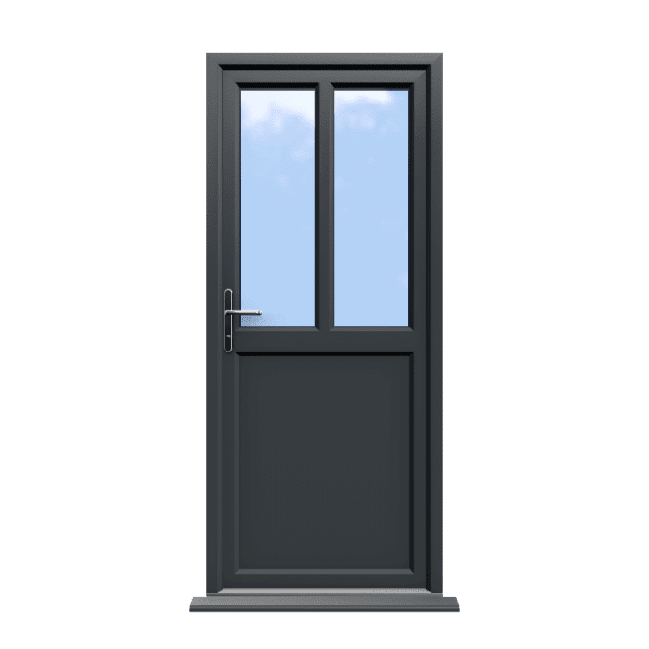 Barnsley - Anthracite Grey On White Half Glazed uPVC Door Supply Only 1 Barnsley - Anthracite Grey Half Glazed uPVC Door Supply Only