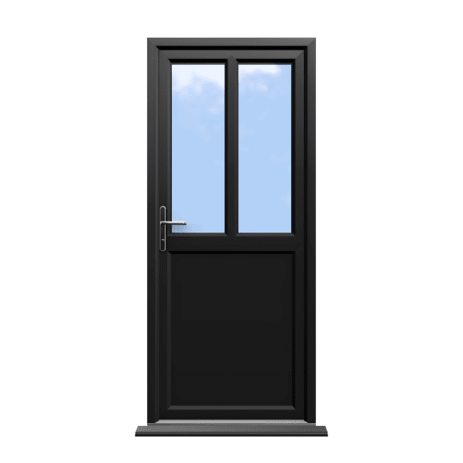 Barnsley - Black Half Glazed uPVC Door Supply Only