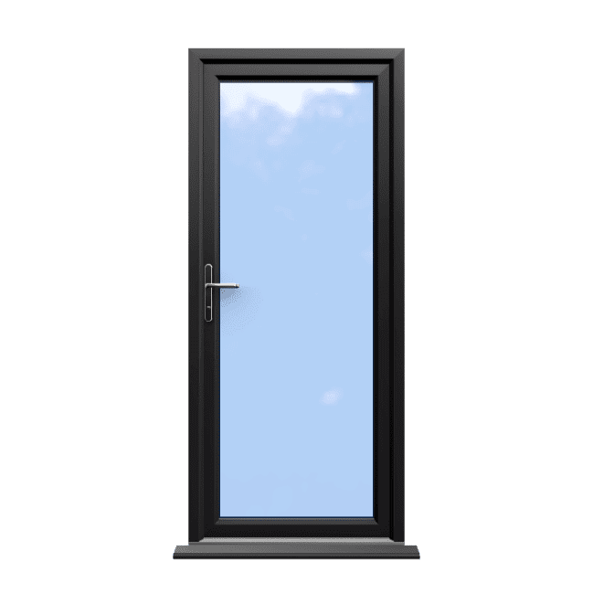 Norwich - Black Fully Glazed uPVC Door Supply Only 1 Norwich - Black Fully Glazed uPVC Door Supply Only