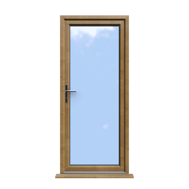 Norwich - Irish Oak Fully Glazed uPVC Door Supply Only