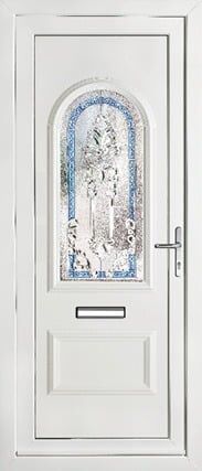 Rockinham One Crystal Aurora Cobalt Panel uPVC Door