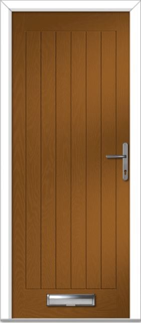 Golden Oak Farmhouse Solid Composite Door