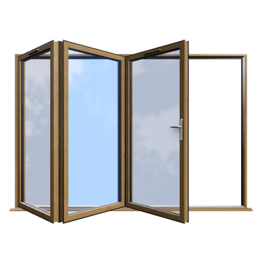 Bifold 1 Aluminium Bifold Irish/Irish Oak Open Out