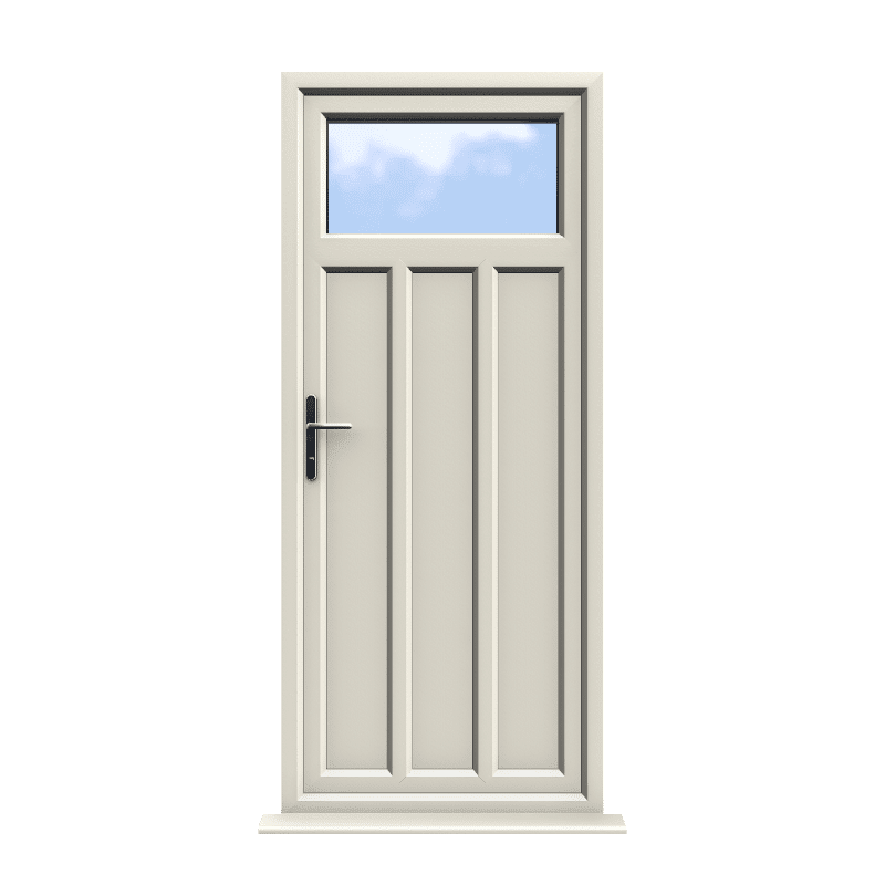 Derby - Cream On White Double Glazed uPVC Door Supply Only 1 Derby - Cream On White Double Glazed uPVC Door Supply Only