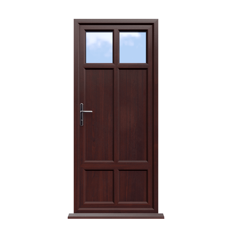 Gloucester - Rosewood On White uPVC Door Supply Only 1 Gloucester - Rosewood On White uPVC Door Supply Only