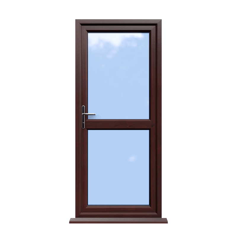Leicester - Rosewood On White uPVC Door Supply Only 1 Leicester - Rosewood On White uPVC Door Supply Only