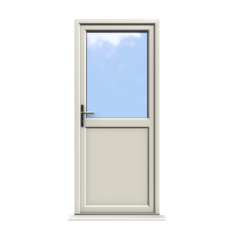 Oxford - Cream On White Half Glazed uPVC Door Supply Only 1 Oxford - Cream On White Half Glazed uPVC Door Supply Only