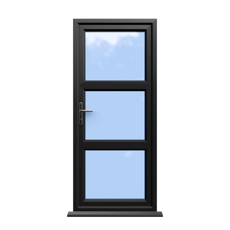 Birmingham - Black Double Glazed uPVC Door Supply Only 1 Birmingham - Black Double Glazed uPVC Door Supply Only