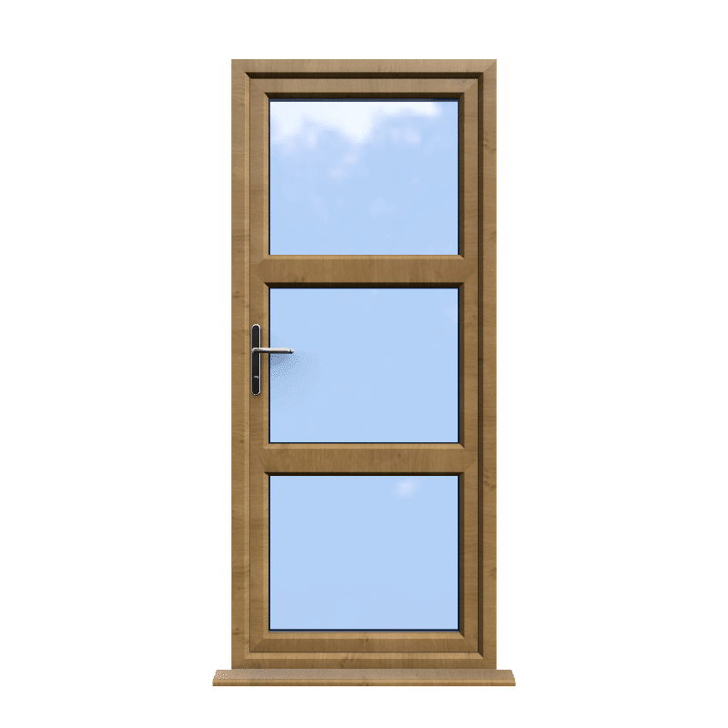 Birmingham - Irish Oak Double Glazed uPVC Door Supply Only 1 Birmingham - Irish Oak Double Glazed uPVC Door Supply Only