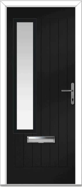 Black Augusta Left Farmhouse Composite Door 1 Black Augusta Left Farmhouse Composite Door