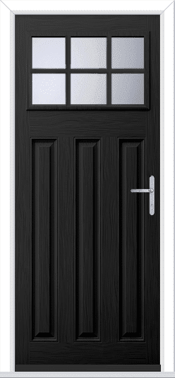 Black Lakewood 1 Georgian Bar GRP Composite Door 1 Black Lakewood 1 Georgian Bar GRP Composite Door