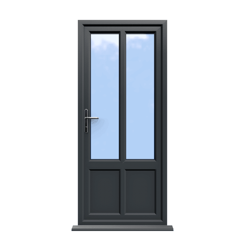 Bradford - Anthracite Grey On White Double Glazed uPVC Door Supply Only 1 Bradford - Anthracite Grey Double Glazed uPVC Door Supply Only