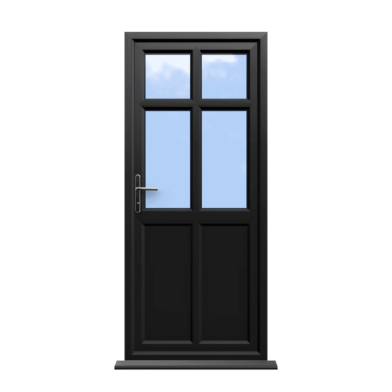 Bristol - Black Double Glazed uPVC Door Supply Only 1 Bristol - Black Double Glazed uPVC Door Supply Only