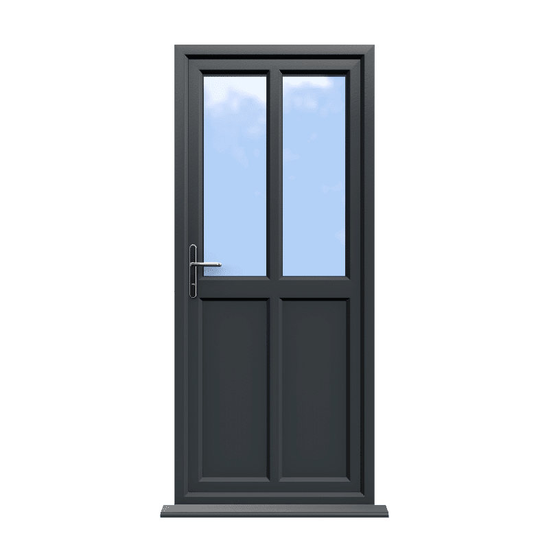 Cambridge - Anthracite Grey On White uPVC Door Supply Only 1 Cambridge - Anthracite Grey uPVC Door Supply Only