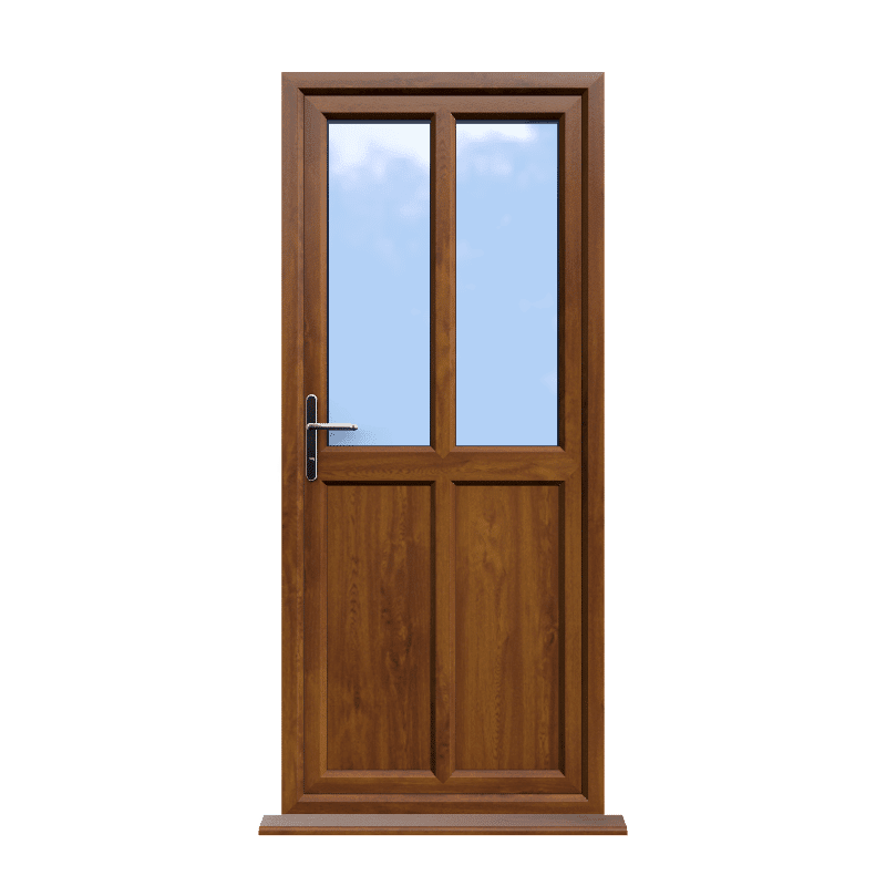 Cambridge - Golden Oak On White uPVC Door Supply Only 1 Cambridge - Golden Oak uPVC Door Supply Only