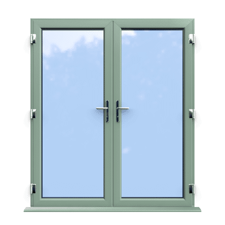 Chartwell Green On White Double Glazed uPVC French Door 1 Chartwell Green On White Double Glazed uPVC French Door