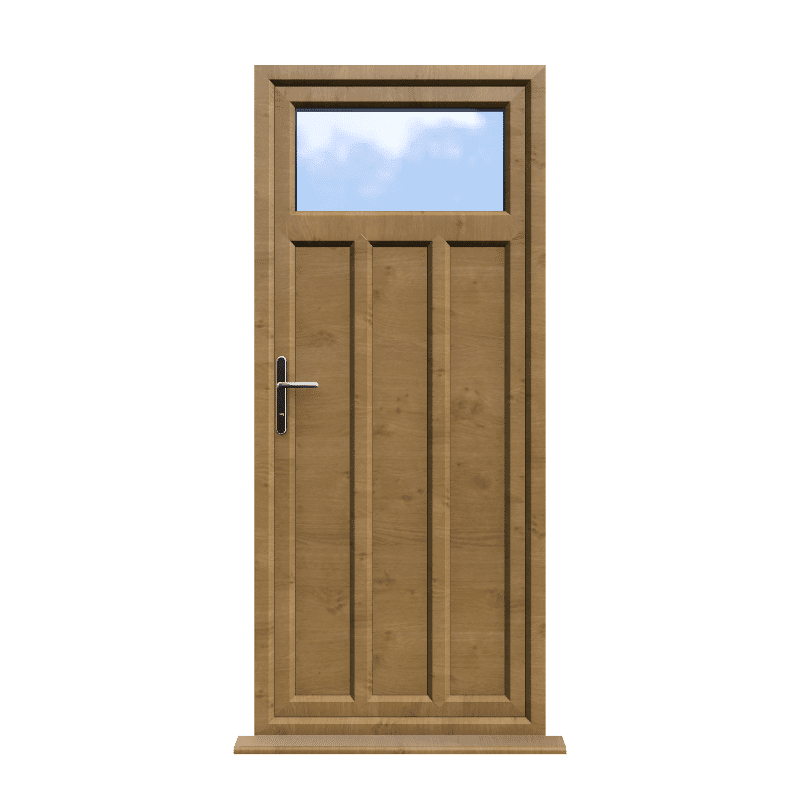 Derby - Irish Oak On White Double Glazed uPVC Door Supply Only 1 Derby - Irish Oak On White Double Glazed uPVC Door Supply Only