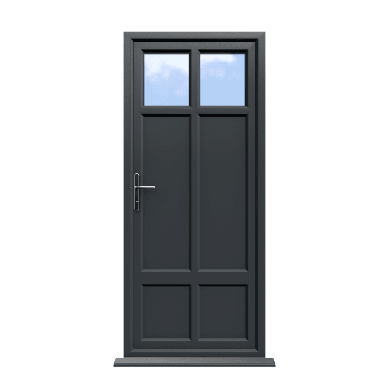 Gloucester - Anthracite Grey On White uPVC Door Supply Only 1 Gloucester - Anthracite Grey On White uPVC Door Supply Only