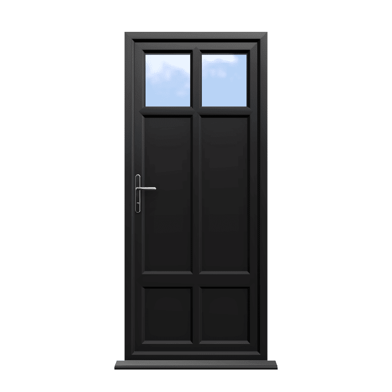 Gloucester - Black On White uPVC Door Supply Only 1 Gloucester - Black On White uPVC Door Supply Only
