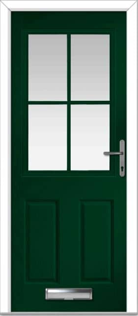 Green Lyntham 4 Lite Grid Composite Door 1 Green Lyntham 4 Lite Grid Composite Door