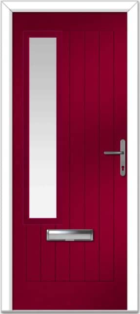 Red Augusta Left Farmhouse Composite Door 1 Red Augusta Left Farmhouse Composite Door