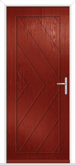 Red Herringbone Solid left GRP Composite Door 1 Red Herringbone Solid left GRP Composite Door