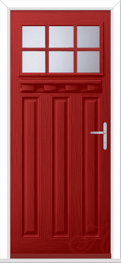 Red Lakewood 1 External Shelf Georgian Bar GRP Composite Door 1 Red Lakewood 1 External Shelf Georgian Bar GRP Composite Door