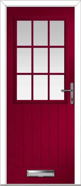 Red Lyntham Grid Farmhouse Composite Door 1 Red Lyntham Grid Farmhouse Composite Door