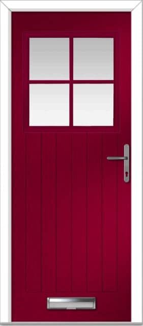 Red Merion 4 Grid Farmhouse Composite Door 1 Red Merion 4 Grid Farmhouse Composite Door