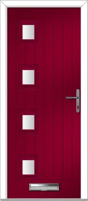 Red Seminole 4 Left Farmhouse Composite Door 1 Red Seminole 4 Left Farmhouse Composite Door