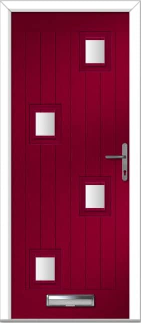 Red Seminole 5 Left Farmhouse Composite Door 1 Red Seminole 5 Left Farmhouse Composite Door