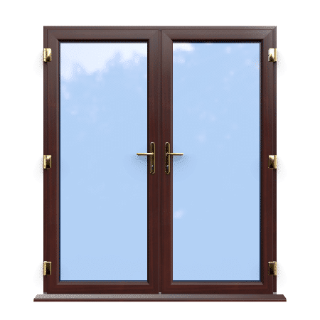 Rosewood On White Double Glazed uPVC French Door 1 Rosewood On White Double Glazed uPVC French Door