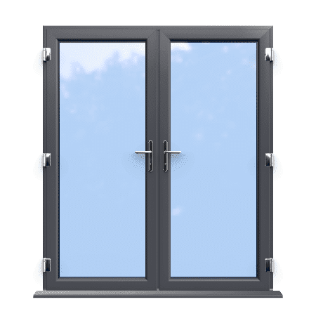 Slate Grey On White Double Glazed uPVC French Door 1 Slate Grey On White Double Glazed uPVC French Door