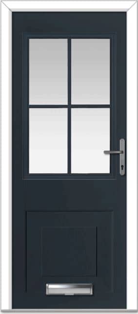 Anthracite Grey Tatton 4 Grid Lite Composite Door