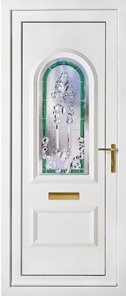 Rockingham One Green Crystal Aurora Panel uPVC Door