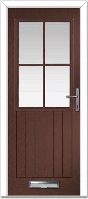 Rosewood Lyntham 4 Lite Grid Farmhouse Composite Door