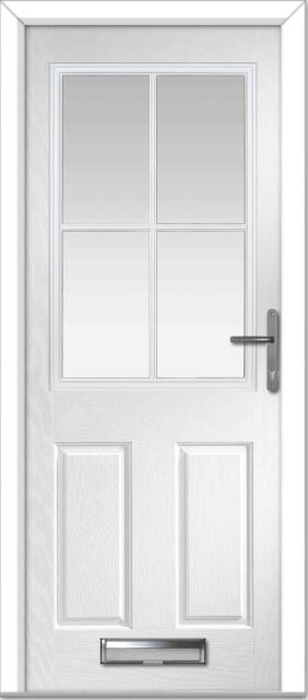 White Lyntham 4 Lite Grid Composite Door