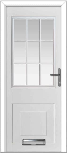 White Tatton Grid Composite Door