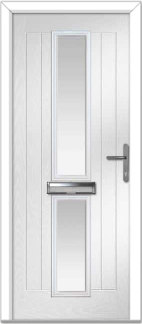 White Valderrama Centre Farmhouse Composite Door