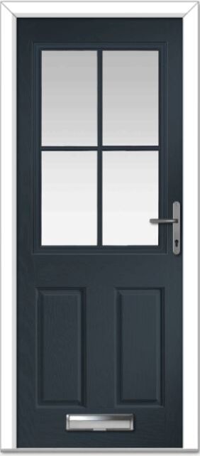 Anthracite Grey Lyntham 4 Lite Grid Composite Door