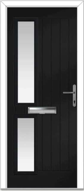 Black Valderrama Left Farmhouse Composite Door