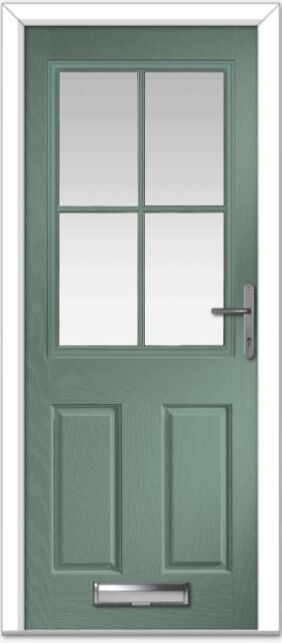 Chartwell Green Lyntham 4 Lite Grid Composite Door