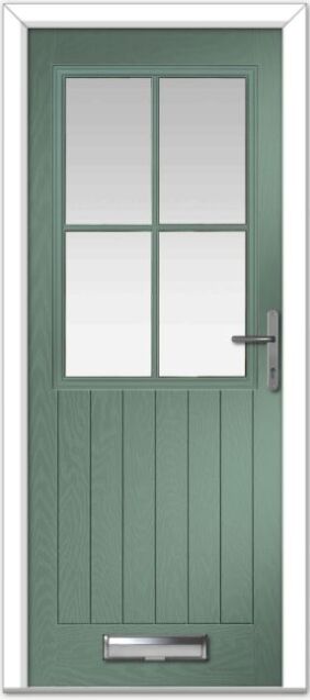 Chartwell Green Lyntham 4 Lite Grid Farmhouse Composite Door