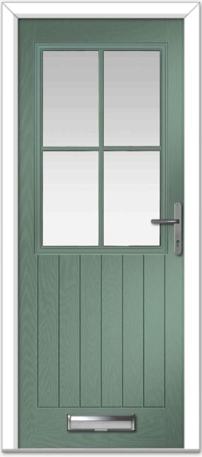 Chartwell Green Lyntham 4 Lite Grid Farmhouse Composite Door